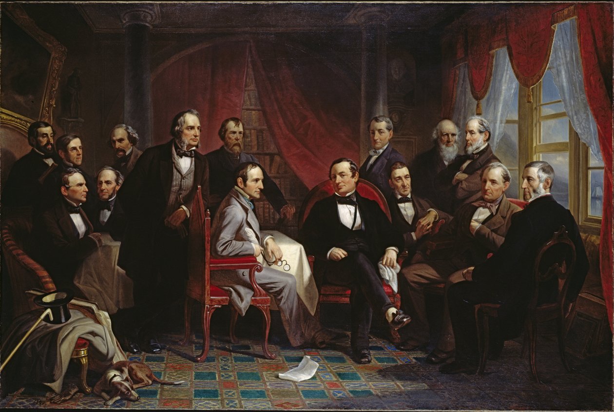 Washington Irving et ses amis littéraires à Sunnyside - Christian Schussele