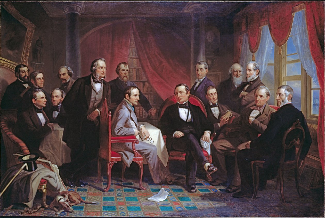 Washington Irving et ses amis littéraires à Sunnyside - Christian Schussele