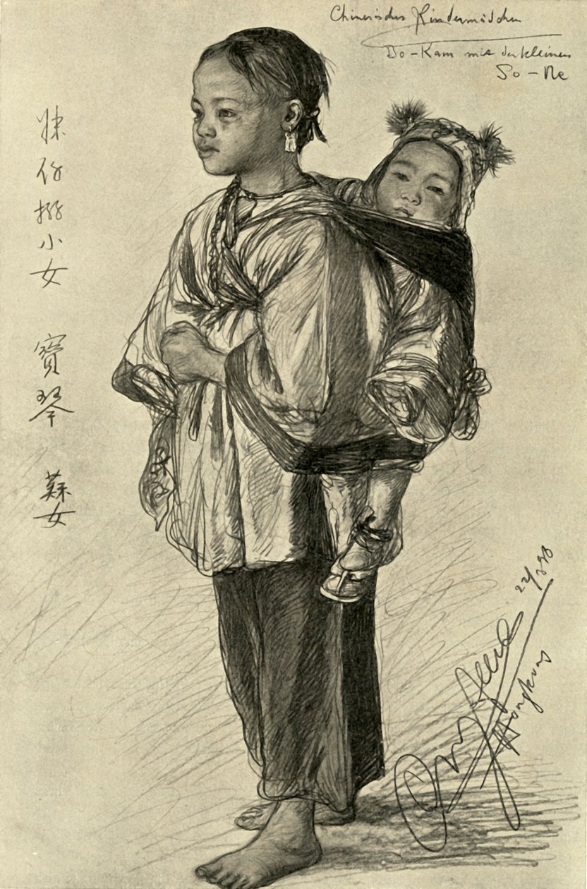 Bo-Kam et So-Ne - Filles chinoises, Hong Kong, 1898 - Christian Wilhelm Allers