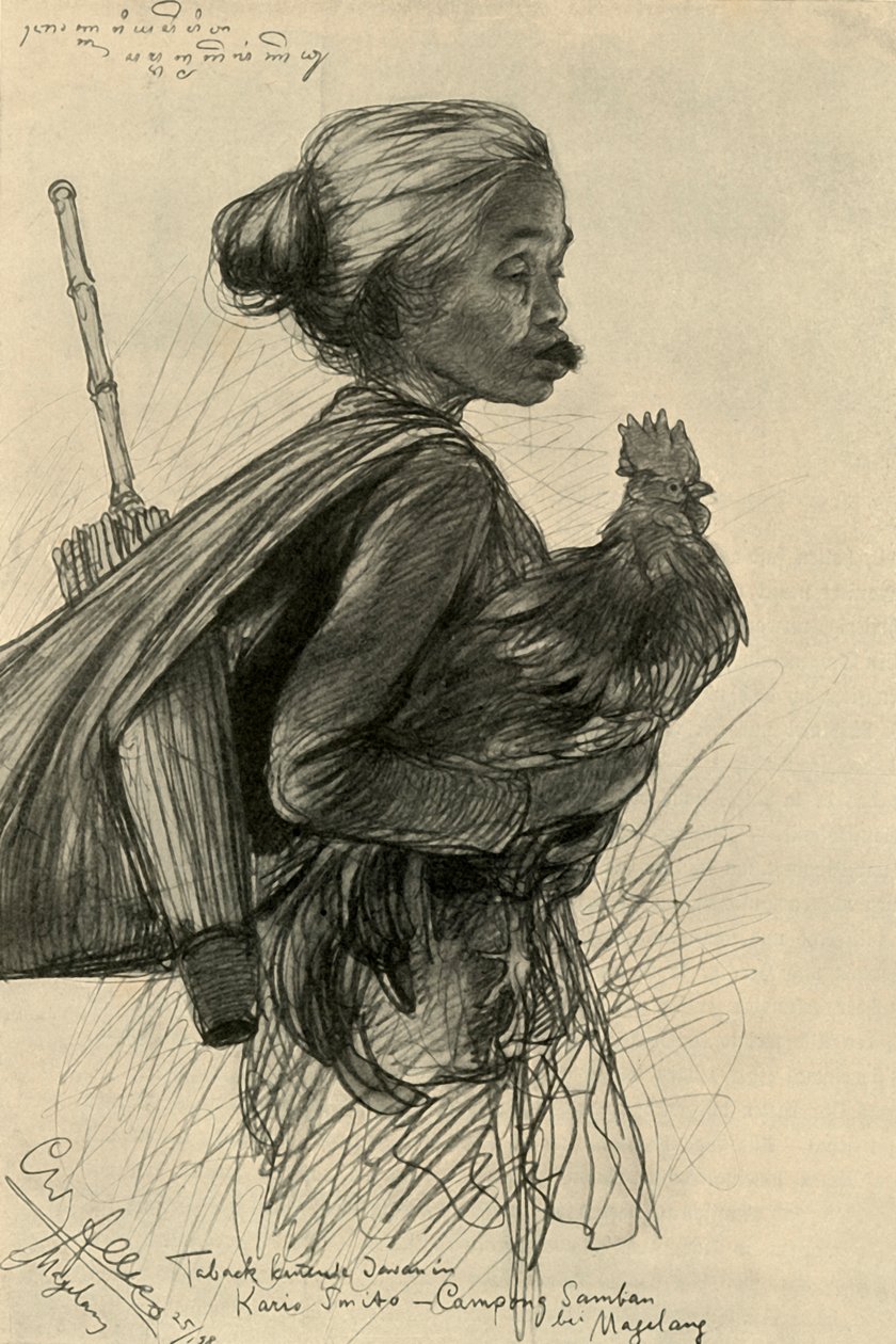 Femme mâchant du tabac, Magelang, Java, 1898 - Christian Wilhelm Allers