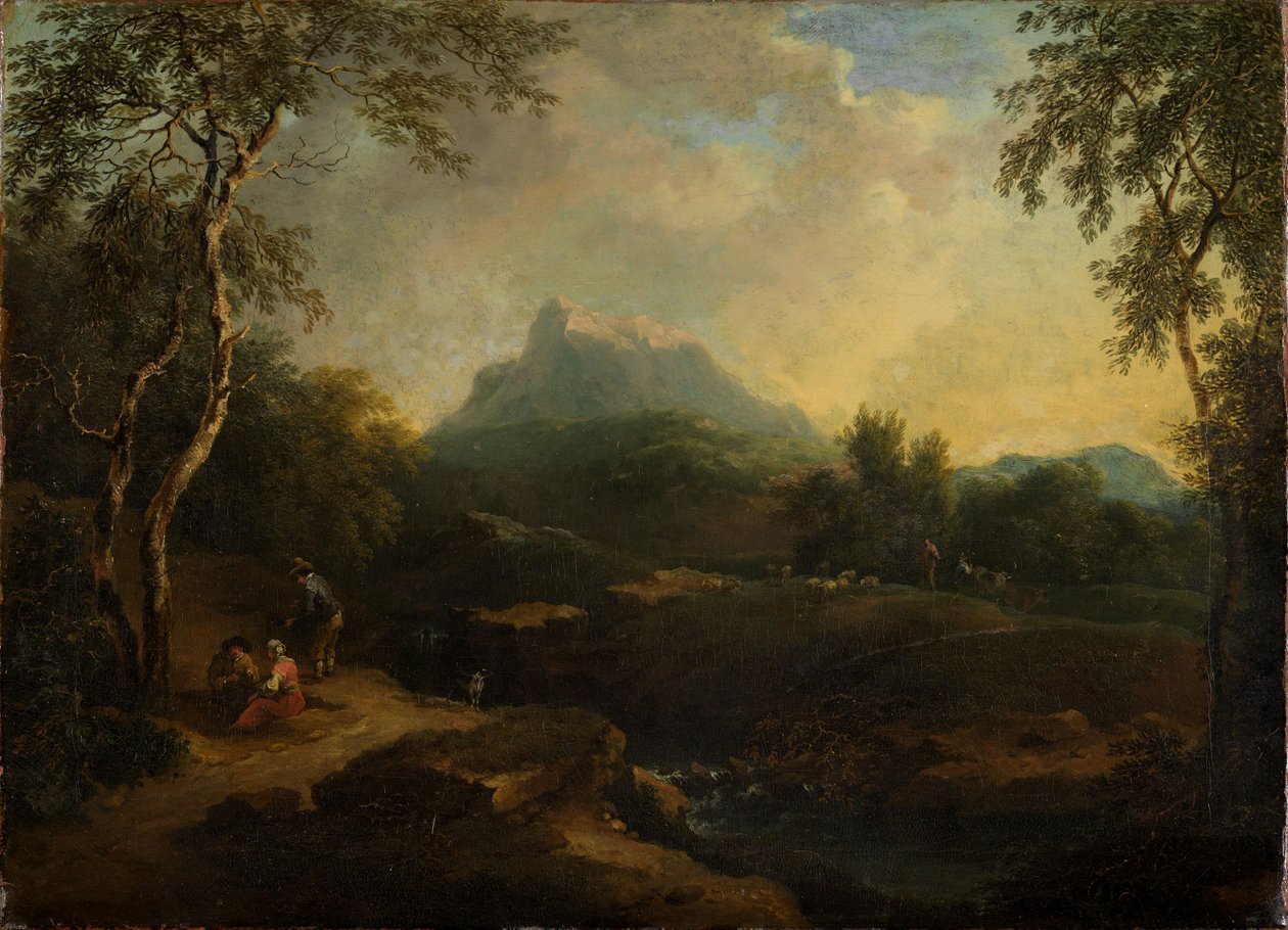 Paysage montagneux avec un ruisseau - Christian Wilhelm Ernst Dietrich