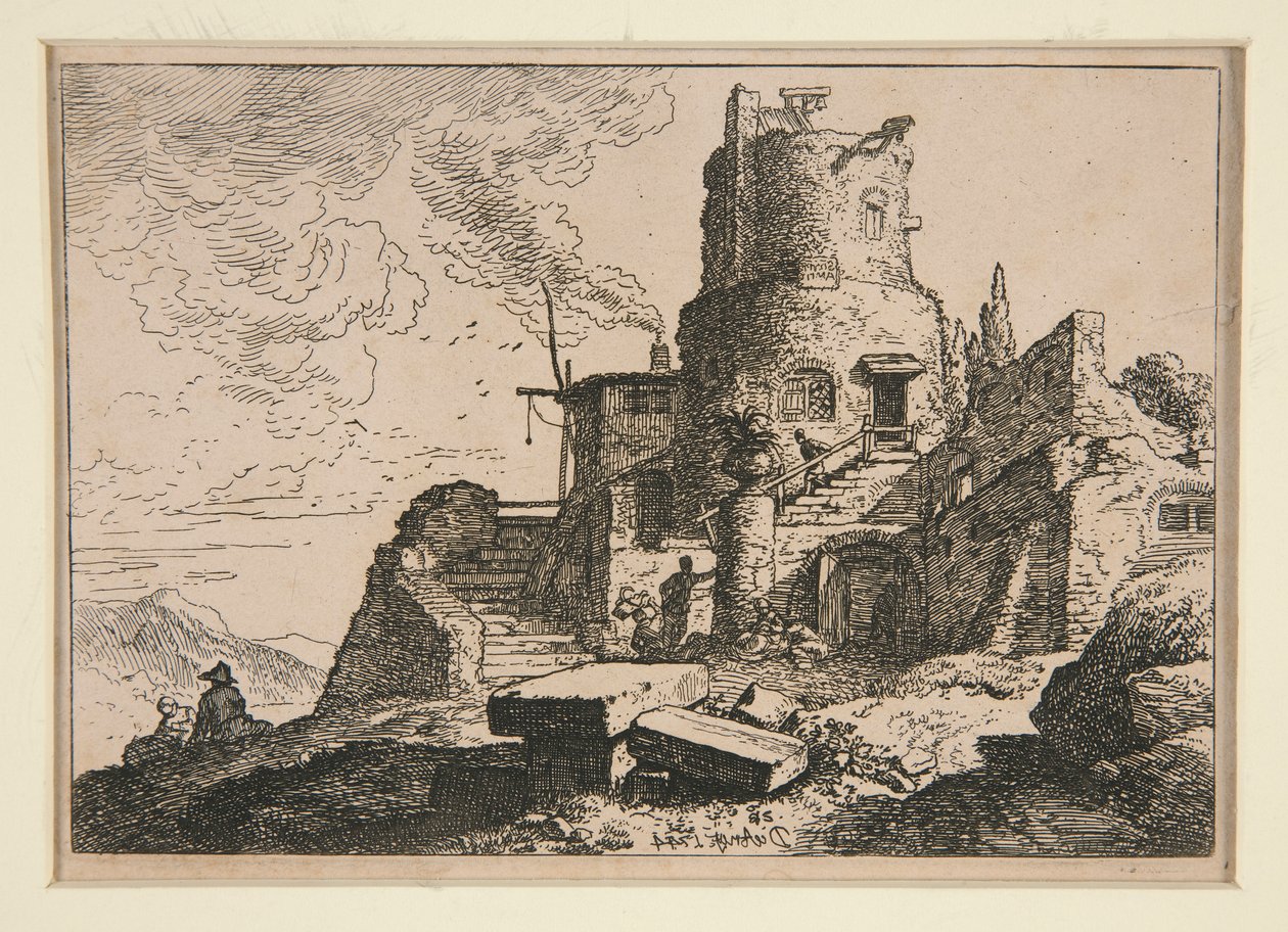 Paysage avec tour - Christian Wilhelm Ernst Dietrich