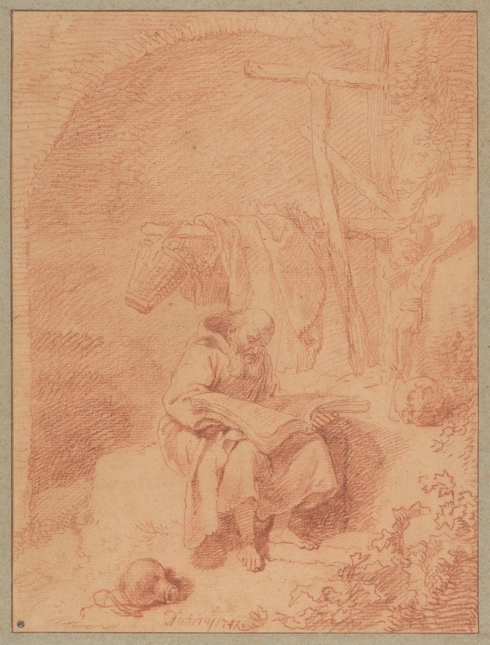 Der heilige Franziskus beim Lesen - Christian Wilhelm Ernst Dietrich