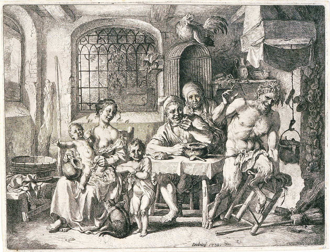 Le satyre et les paysans - Christian Wilhelm Ernst Dietrich