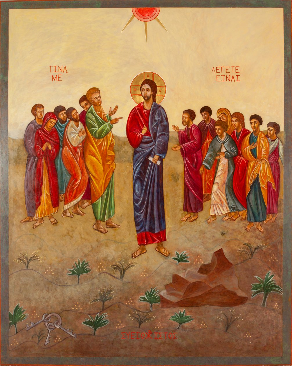 Saint Pierre et le Christ, 2000 (tempera à l