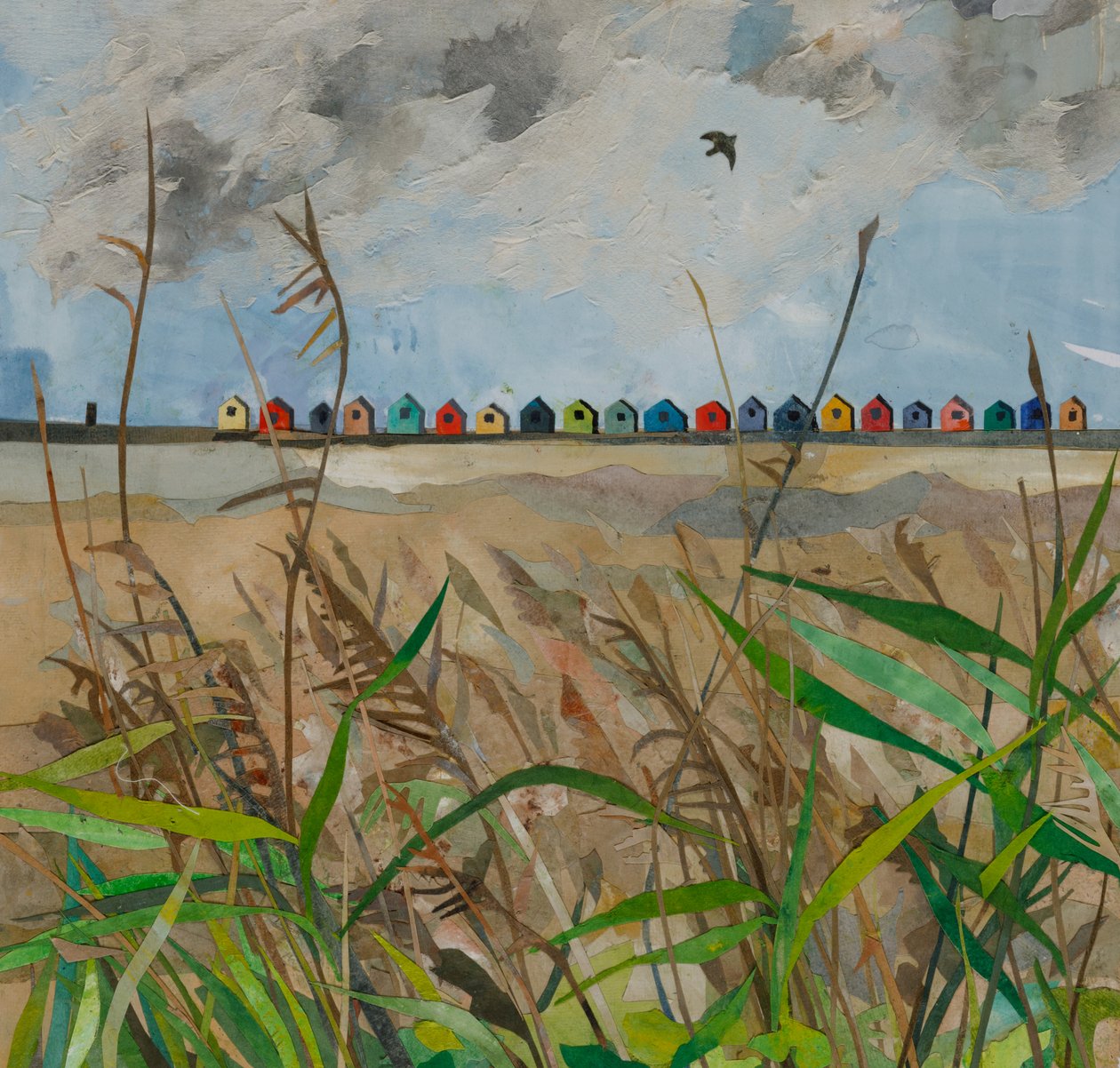 Beach Huts, 2023 (collage de papier peint à l