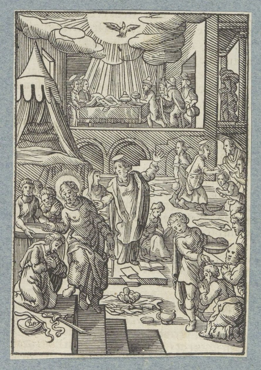 Apôtres baptisant de nouveaux croyants à Jérusalem - Christoffel van Sichem (II)