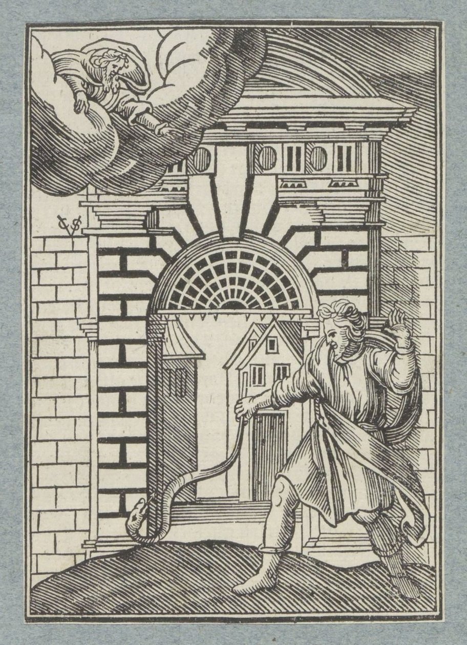 Dieu le Père transforme le bâton de Moïse en serpent - Christoffel van Sichem (II)