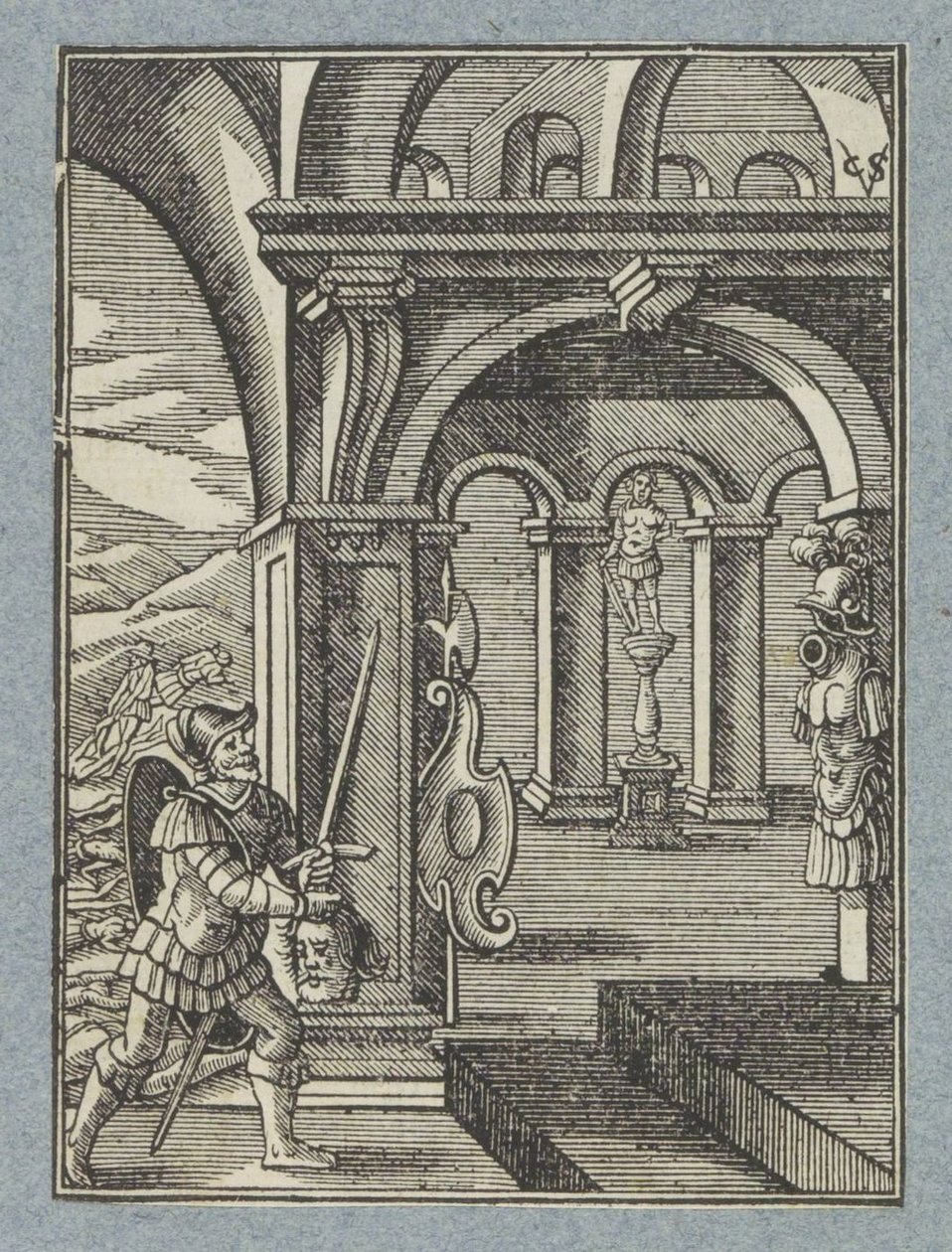 La tête de Saül est apportée dans le temple des Philistins - Christoffel van Sichem (II)