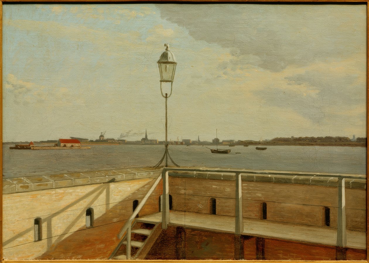Vue de la forteresse Trekroner sur Copenhague au loin - Christoffer Wilhelm Eckersberg