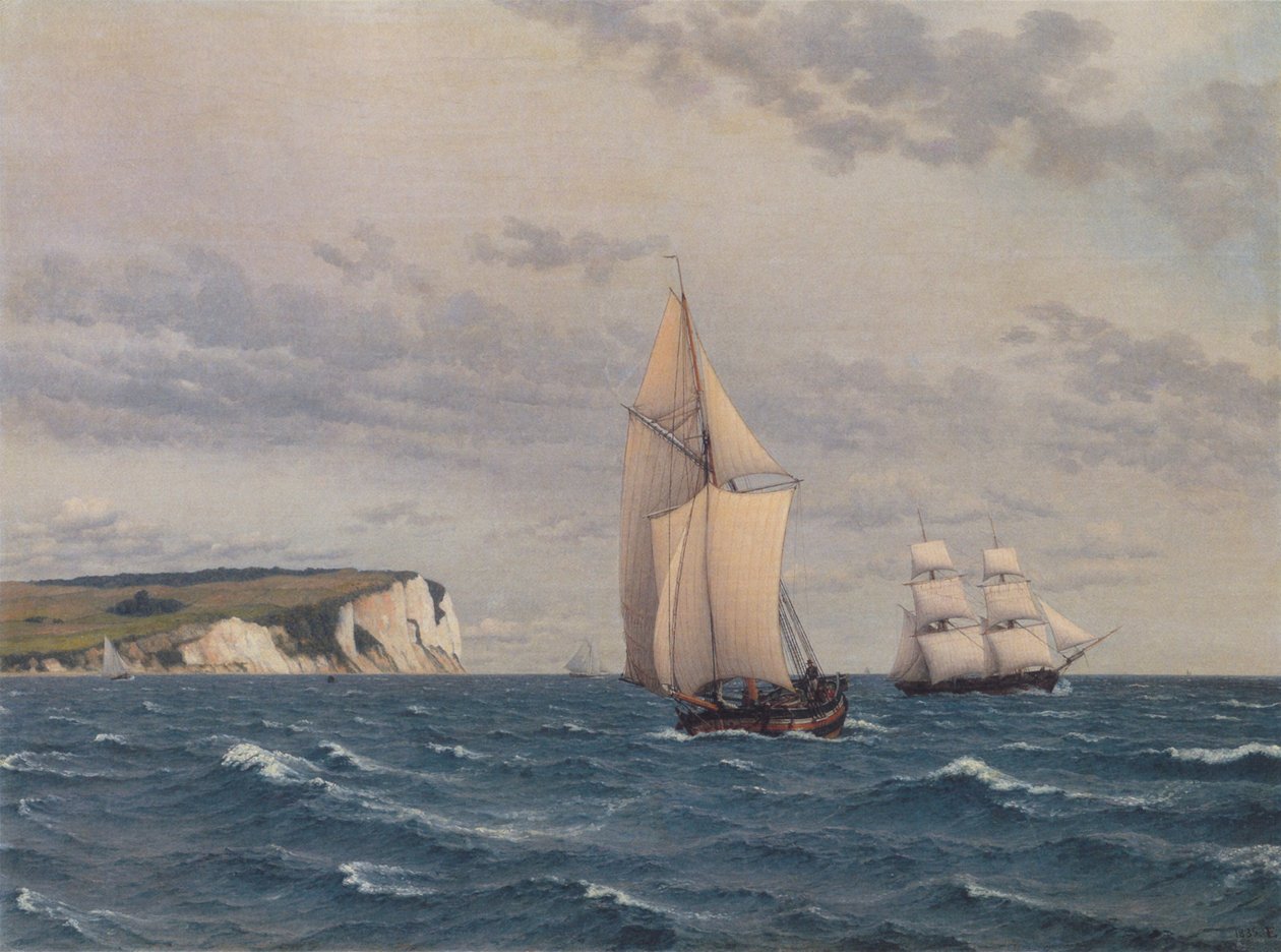 La partie sud des falaises de Møn vue de la mer. - Christoffer Wilhelm Eckersberg