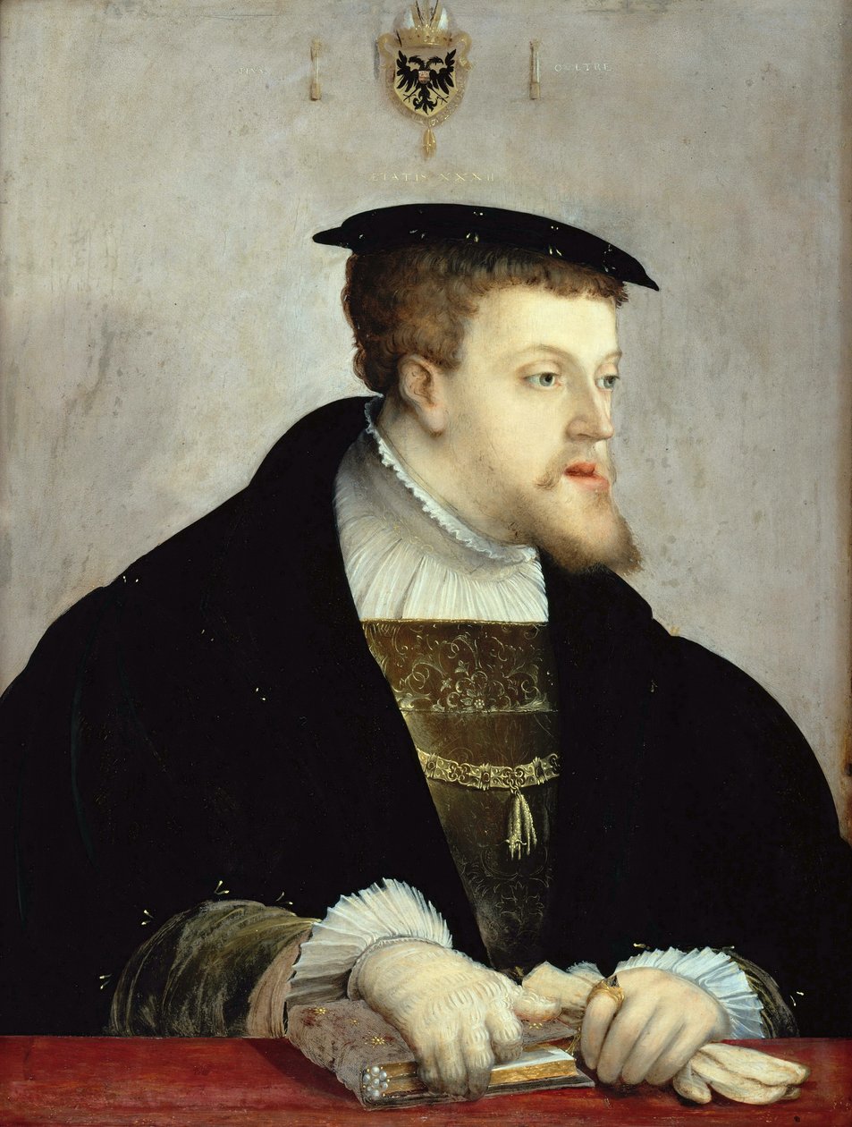 Allemand : Kaiser Karl V. (1500-1558) Portrait de Charles Quint, empereur romain germanique (1500-1558) - Christoph Amberger