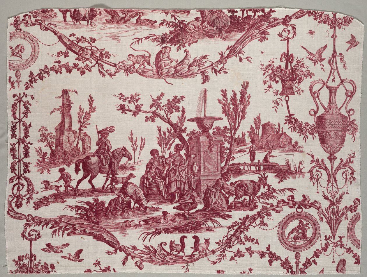 Fragments de coton imprimé à la plaque de cuivre, vers 1789 - Christophe Philippe Oberkampf