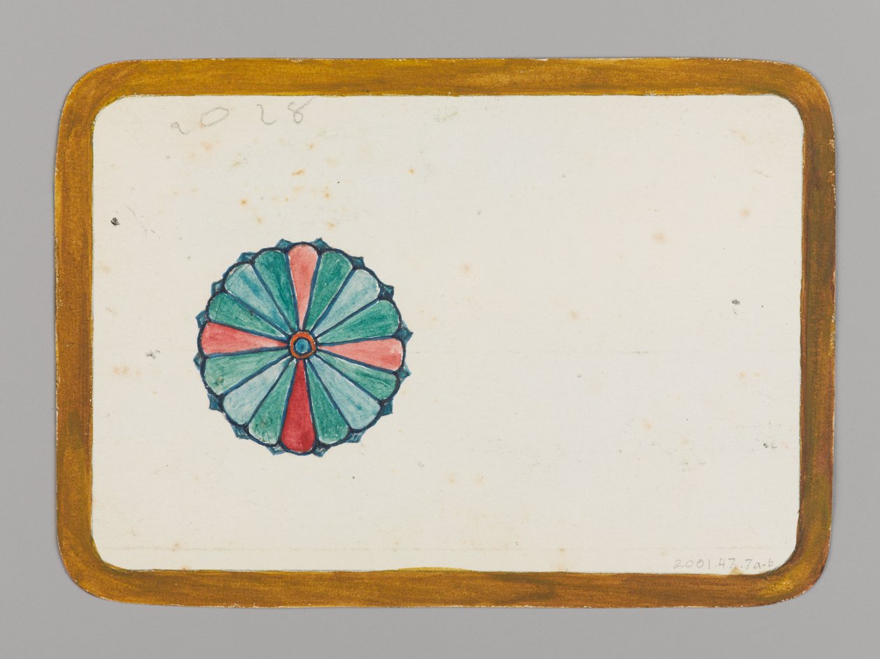 Petite carte avec chrysanthème stylisé - Christopher Grant La Farge