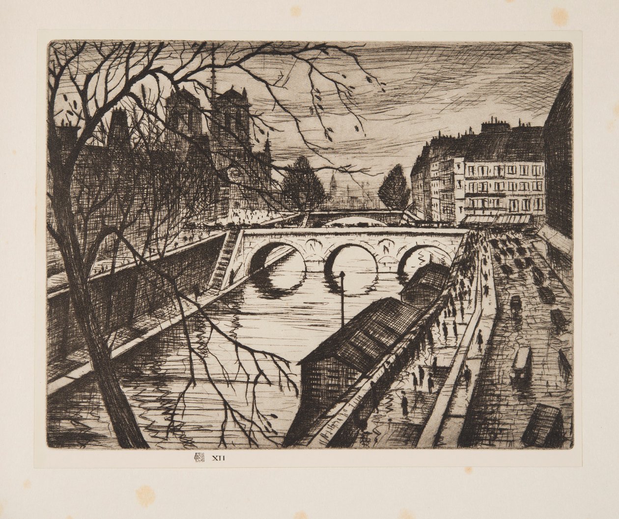 Notre Dame, Les Quais de Paris, pub. 1931 - Christopher Richard Wynne Nevinson