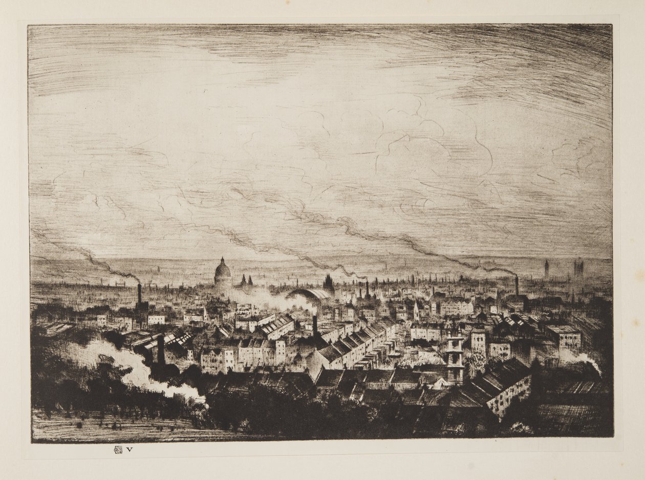 Londres depuis Parliament Hill, pub.1923 - Christopher Richard Wynne Nevinson