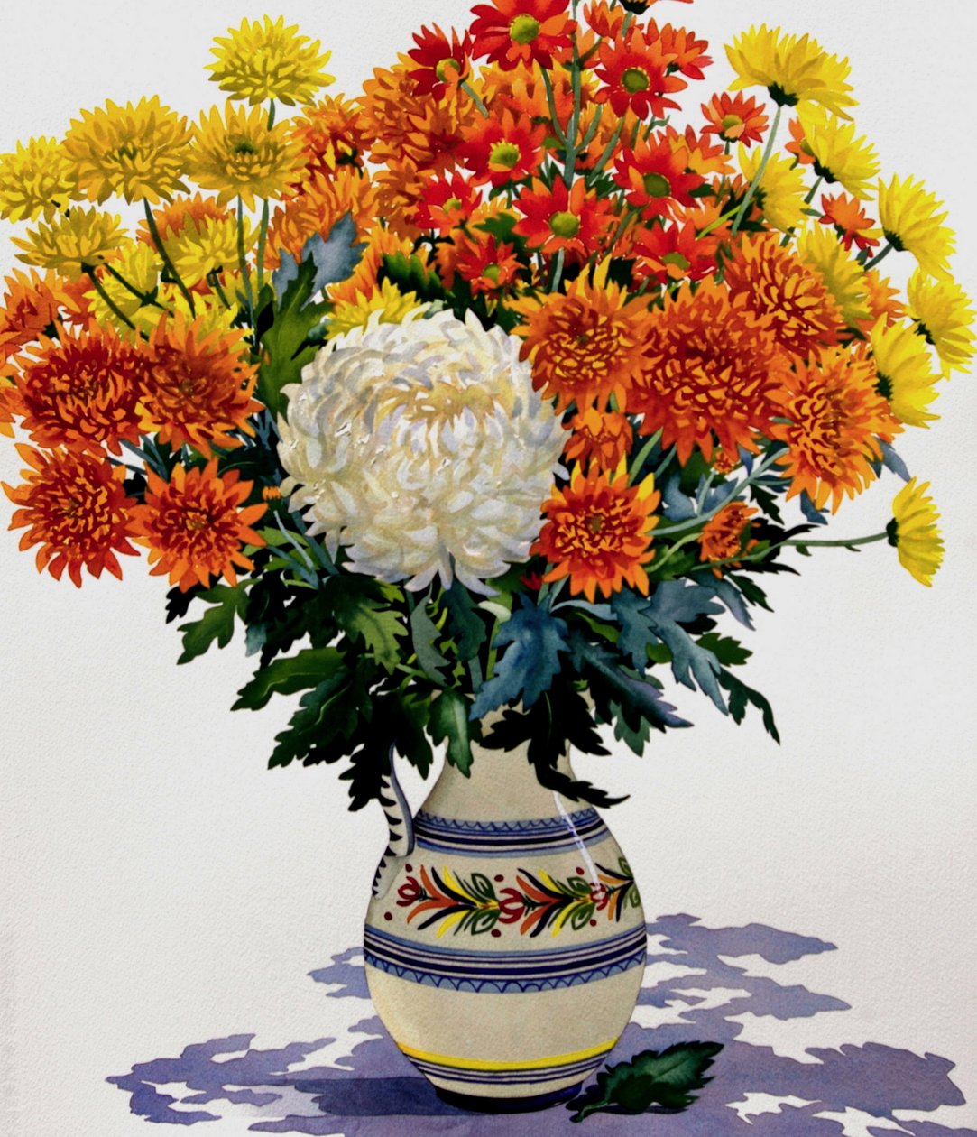 Chrysanthèmes dans un pichet à motifs, 2005 - Christopher Ryland