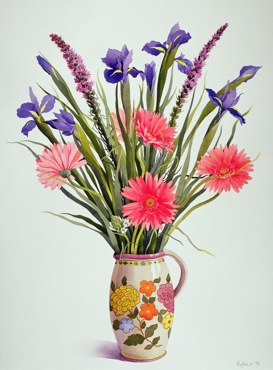 Iris et Gerbera dans un pichet hollandais - Christopher Ryland