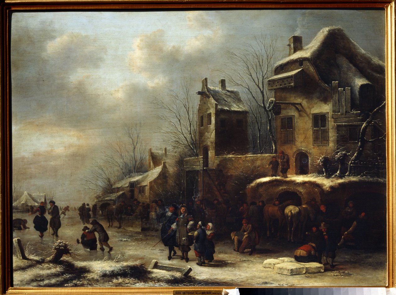 Patinoire sur une rivière - Claes  Molenaer