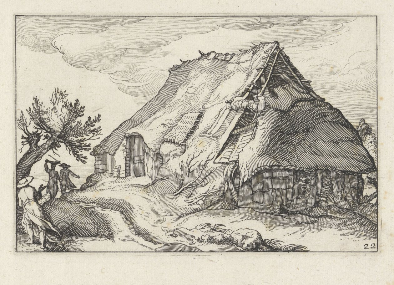 Ferme avec toit de chaume effondré - Claes Jansz. Visscher (II)