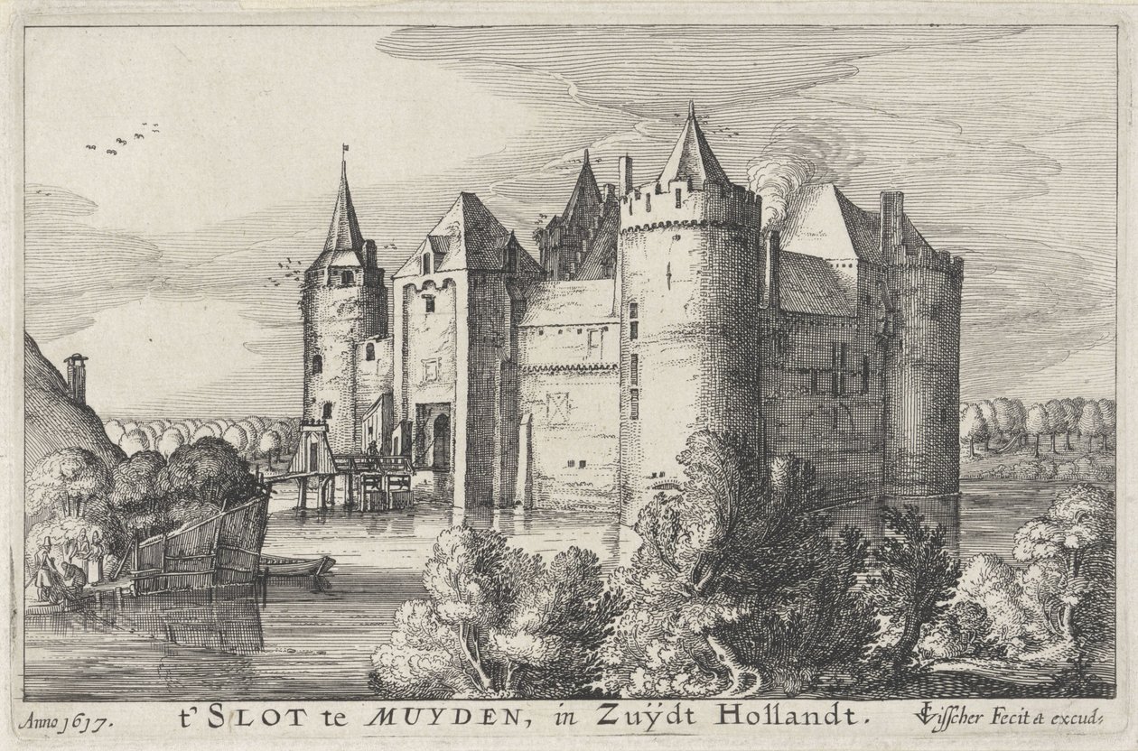 Vue du Muiderslot (Kastelen te Holland en Utrecht) - Claes Jansz. Visscher (II)