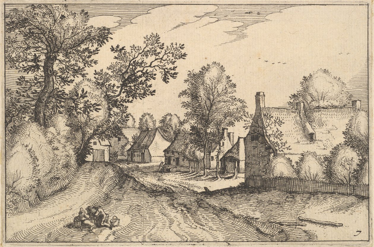 Un chemin de village, planche 7 de Regiunculae et Villae Aliquot Ducatus Brabantiae - Claes Jansz Visscher