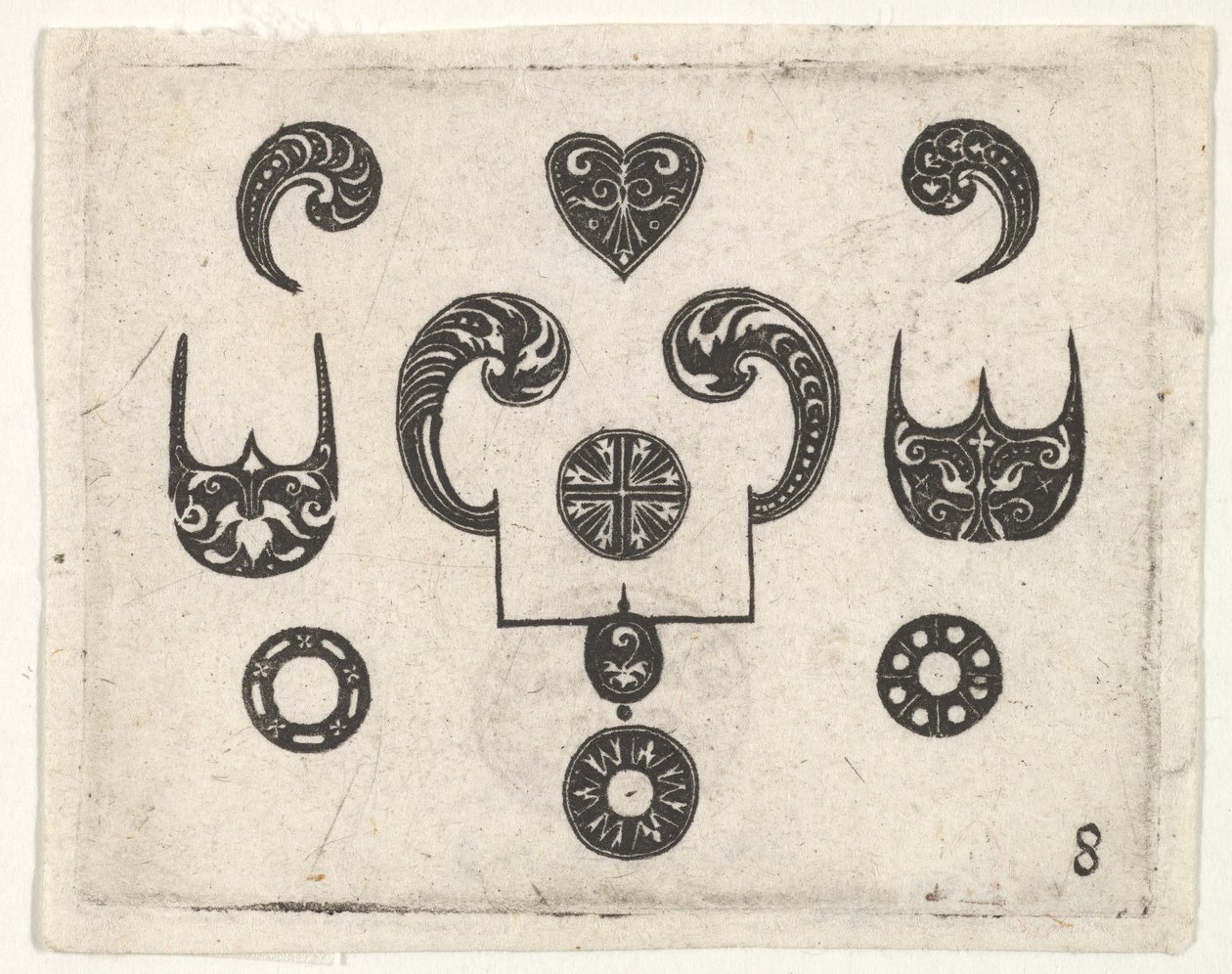Gravure en noir avec divers motifs, vers 1620 - Claes Jansz Visscher
