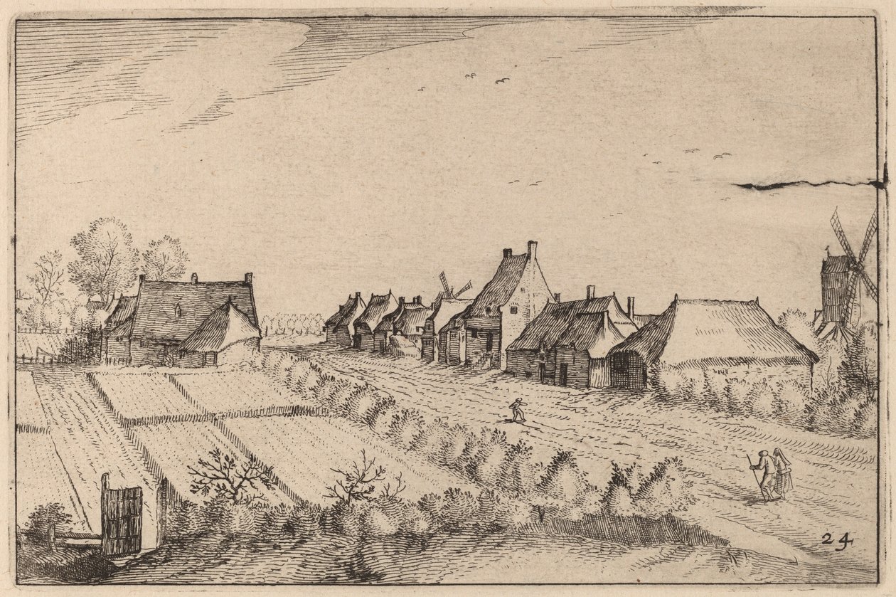 Champs et une Route - Claes Jansz Visscher after Johannes van Doetechum, the Elder after Lucas
