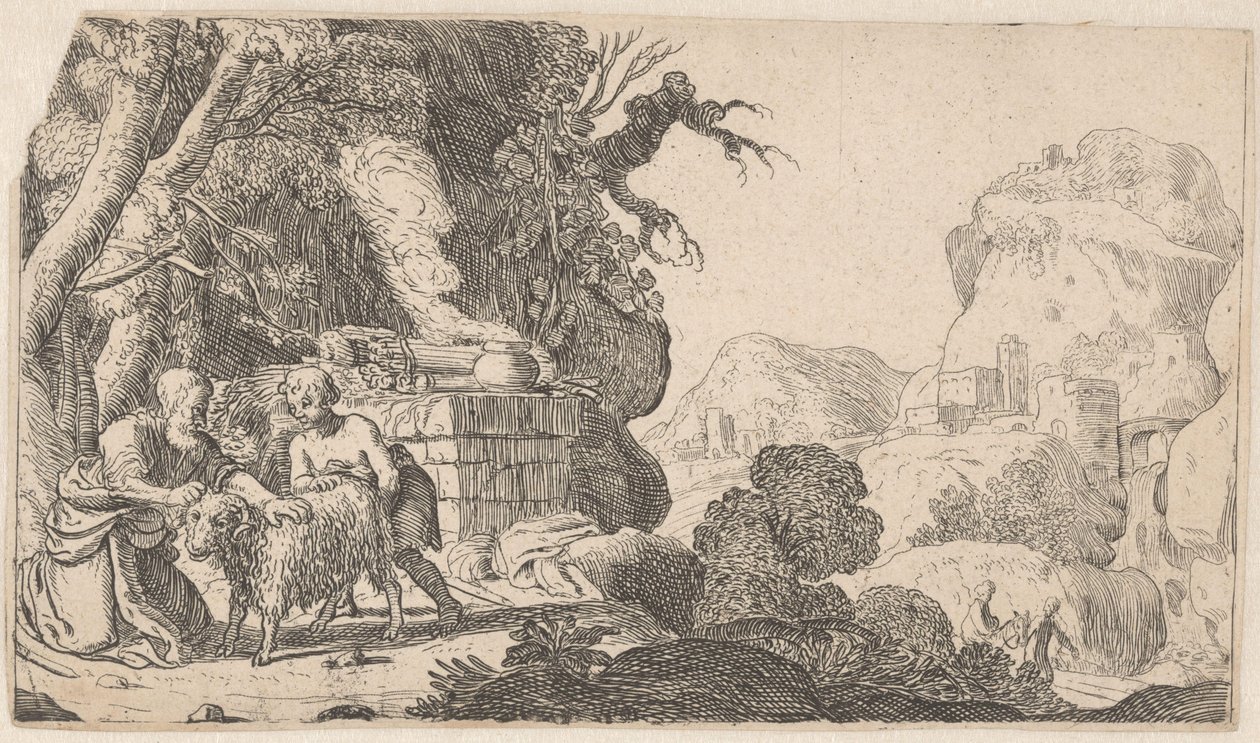 Abraham et Isaac avec le bélier sacrificiel - Claes Moeyaert