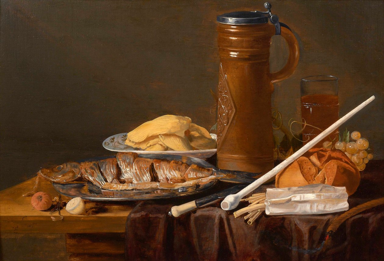 Nature morte avec pipe en terre - Charlotte Evans