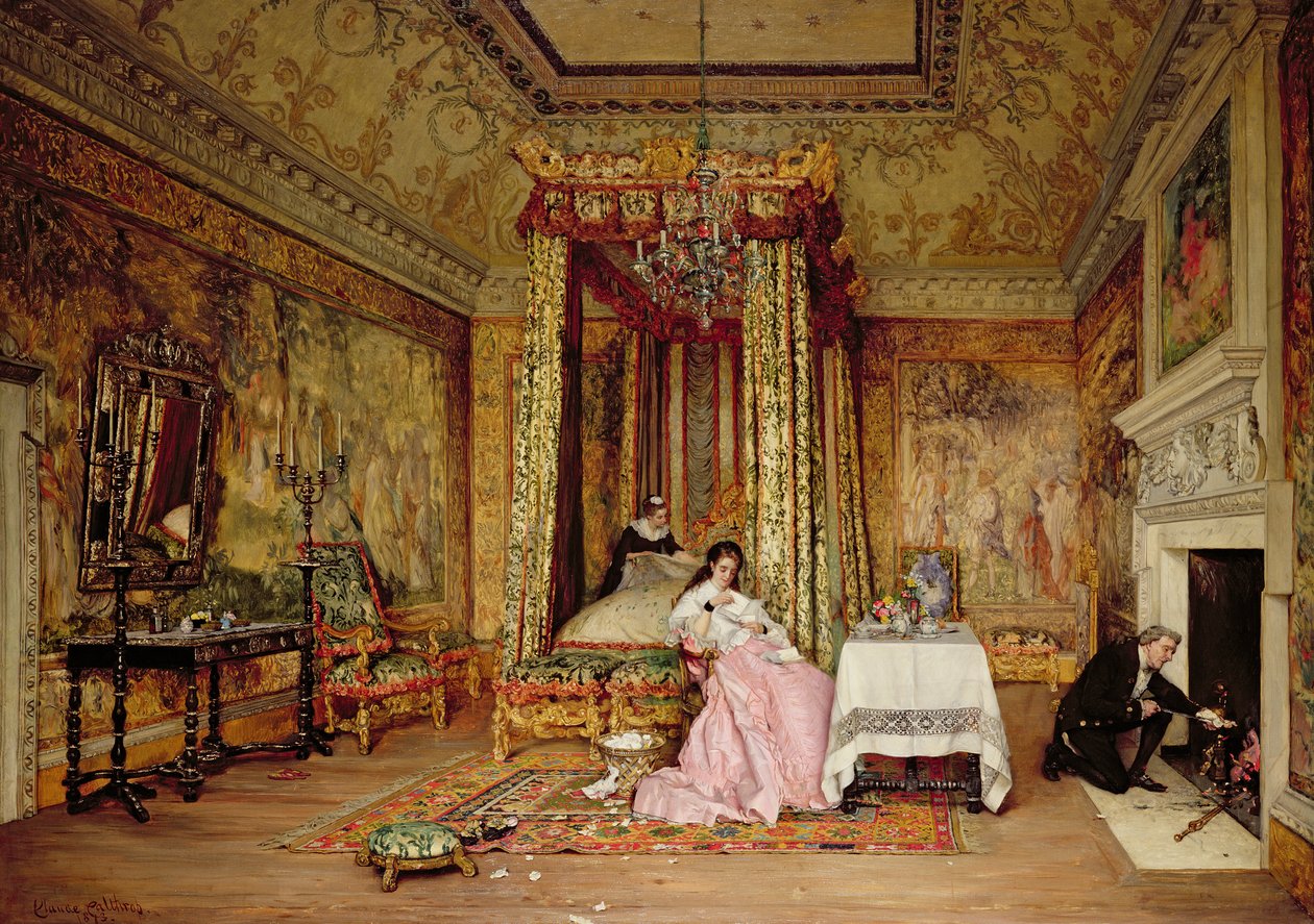 Vieilles lettres - une scène à Knole, 1873 - Claude Andrew Calthrop