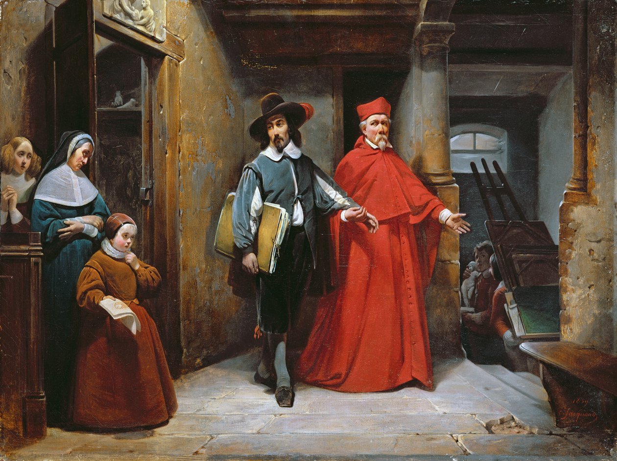 Un cardinal cherchant Ribera dans son atelier à Naples, 1839 - Claude Jacquand