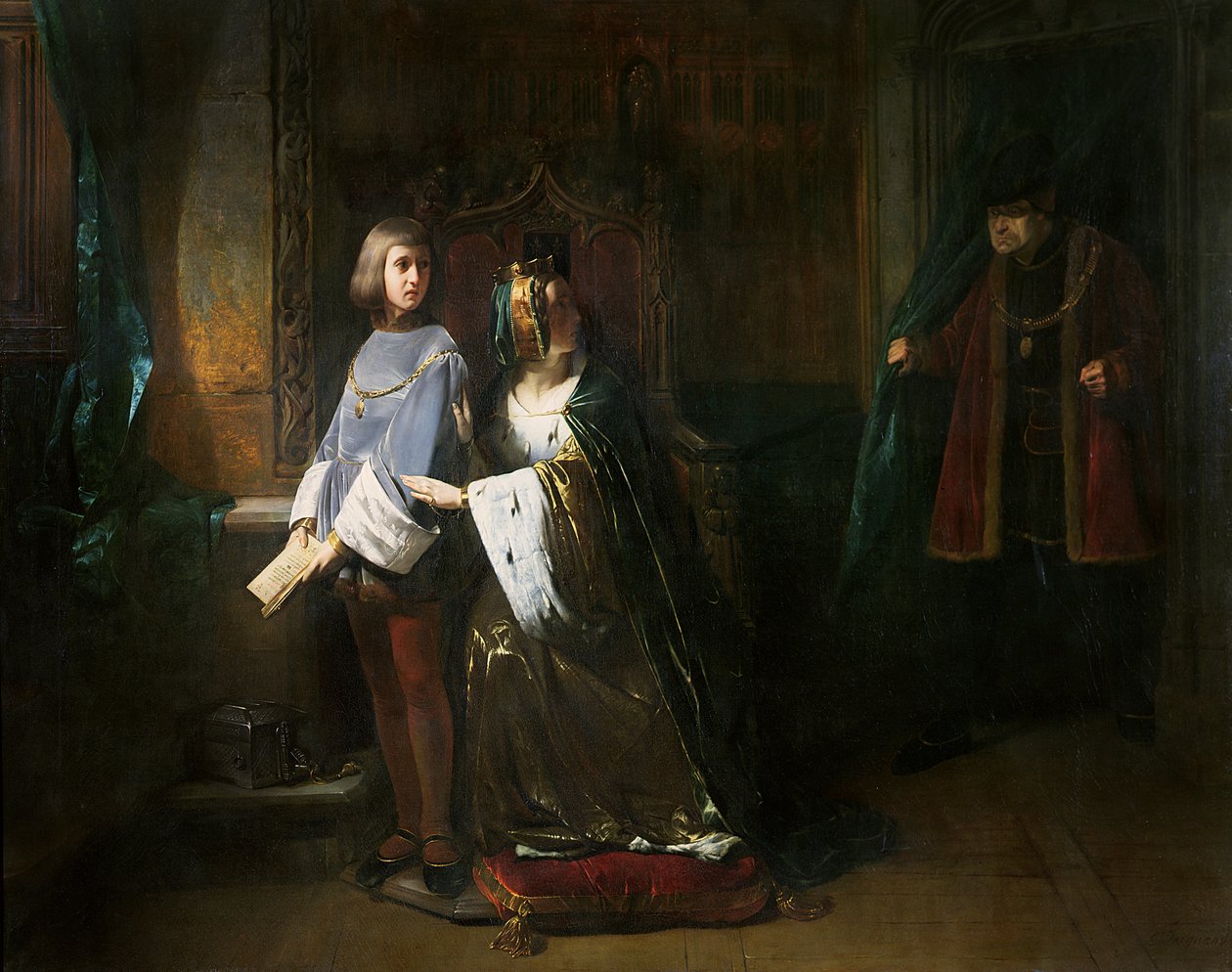 Louis XI de France surprenant la reine instruisant le dauphin contre sa volonté - Claude Jacquand
