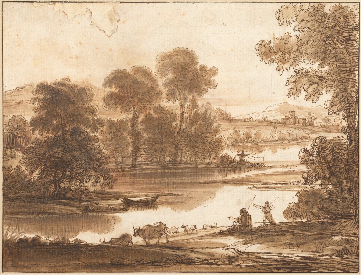 Plaine inondable avec abreuvoir - Claude Lorrain