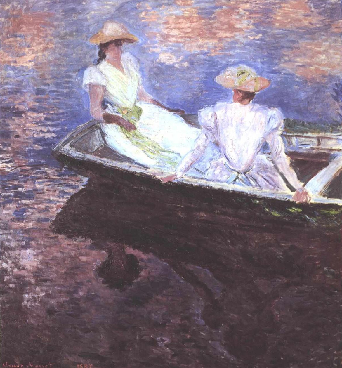Deux filles dans un bateau - Claude Monet