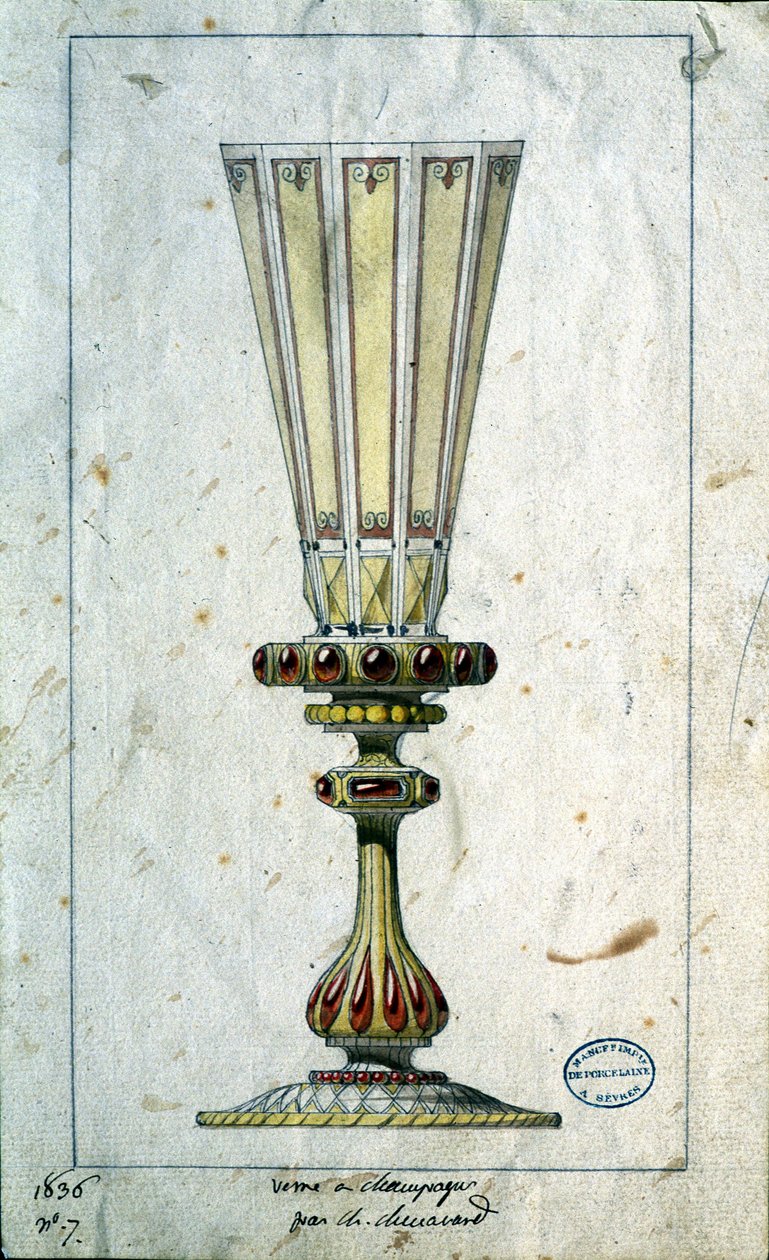 Décoration pour flûtes à champagne, dessin à l
