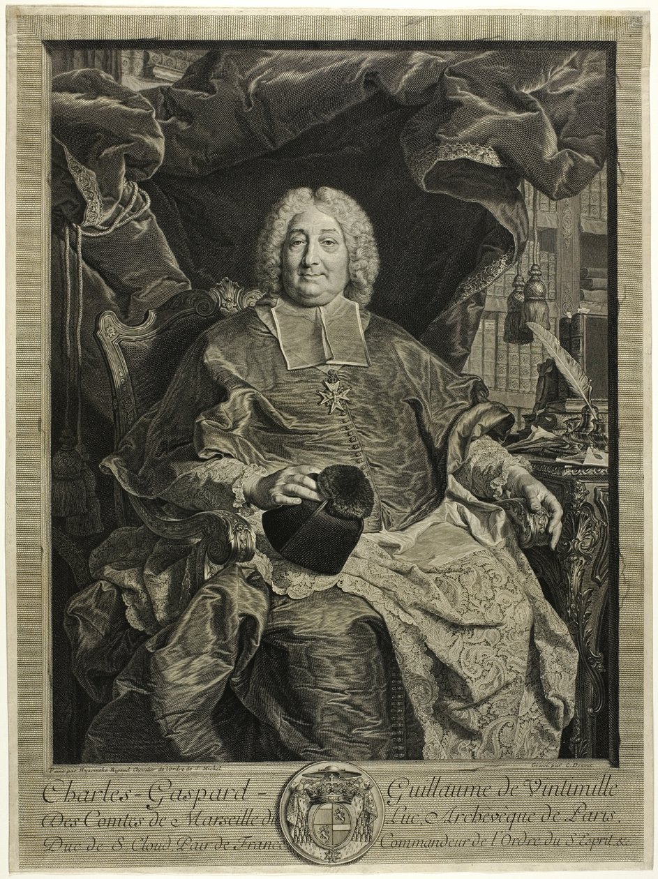 Portrait de Charles-Gaspard-Guillaume de Vintimille, archevêque de Paris - Claude Drevet