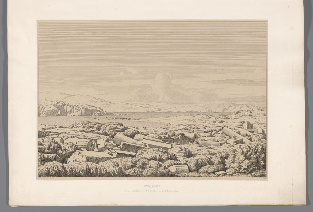 Vue des Cyclades (Vues des sites les plus célèbres de la Grèce antique) - Claude Félix Théodore Caruelle d