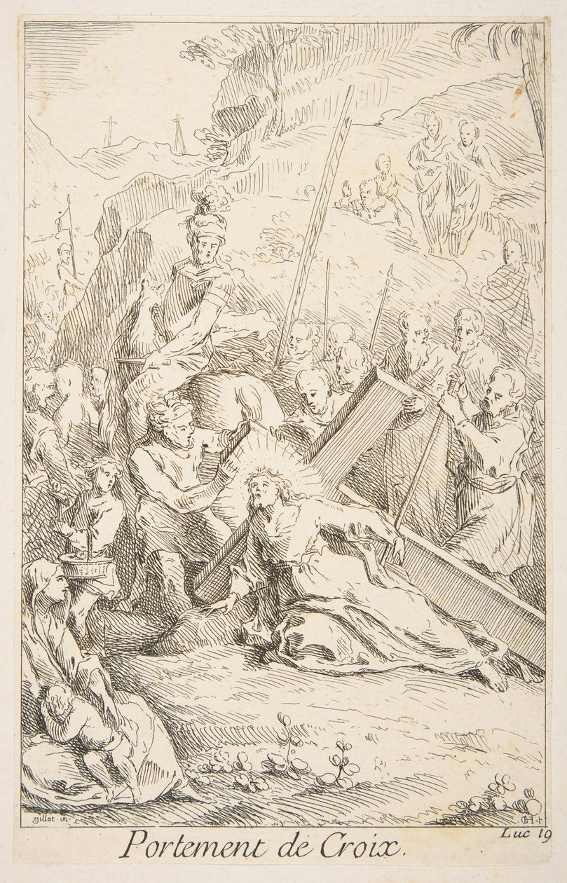 Portant la Croix - Claude Gillot, Jacques Gabriel Huquier