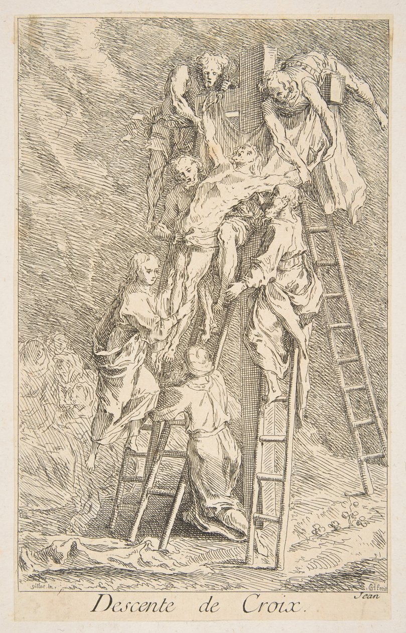 Descente de croix - Claude Gillot, Jacques Gabriel Huquier