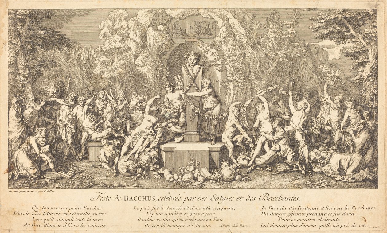 Fête de Bacchus, célébrée par des Satyres et des Bacchantes - Claude Gillot