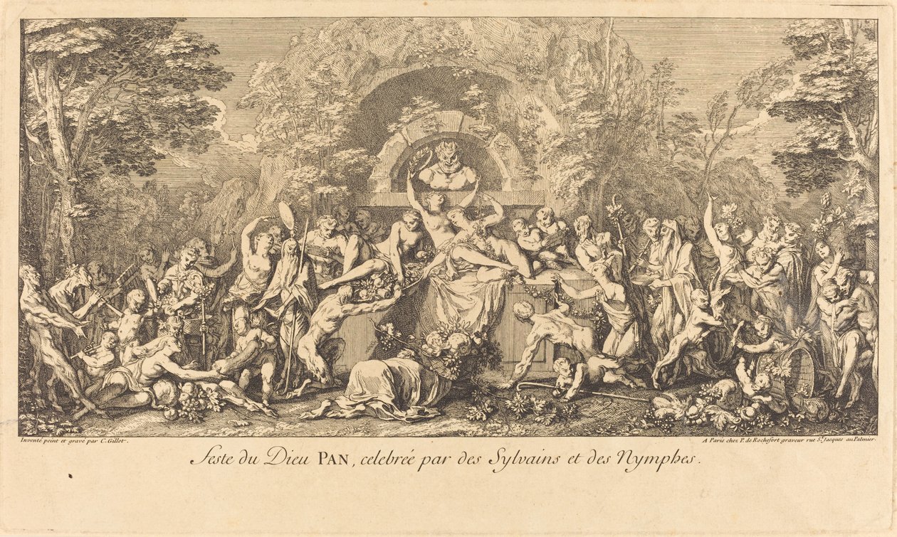 Fête du Dieu Pan, célébrée par des Sylvains et des Nymphes - Claude Gillot