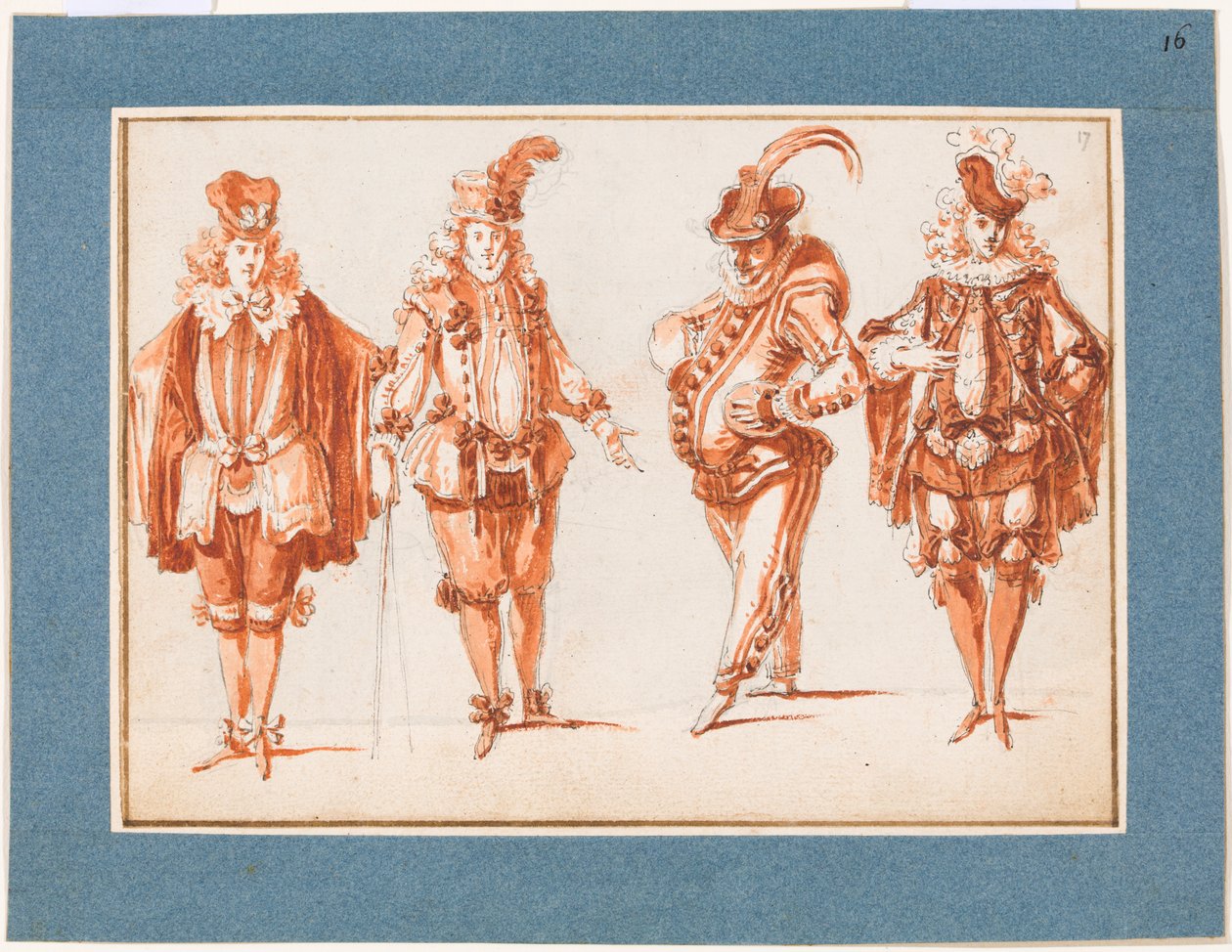 Vier Kostümfiguren - Claude Gillot