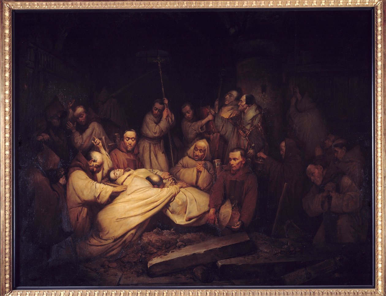 Le Comte de Comminges. Dernière scène des Mémoires du Comte de Comminges représentant Le Comte de Comminges reconnaissant Adélaïde après sa mort - Claude Jacquand