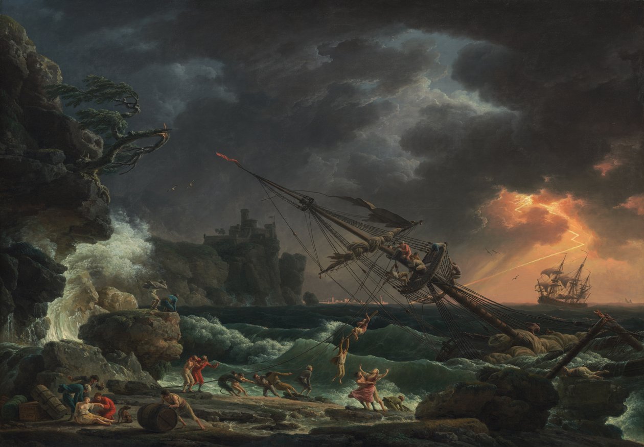 Un naufrage en mer agitée (Tempête) - Claude Joseph Vernet