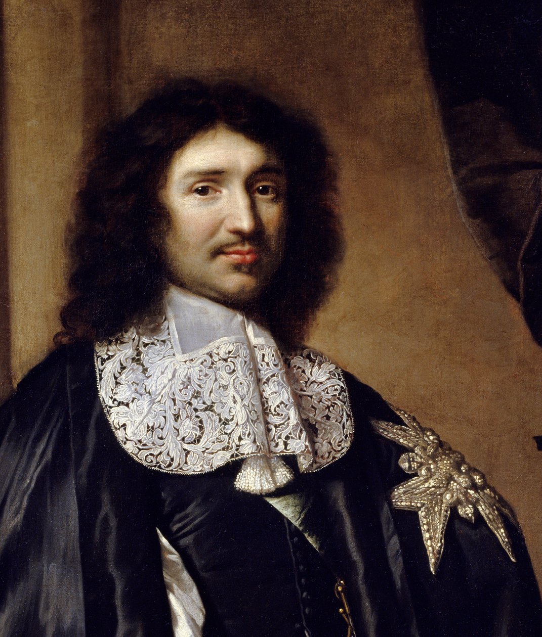 (détail) Portrait de Jean-Baptiste Colbert (1619-1683) Ministre de Louis XIV. Peinture de Claude Lefebvre (1632-1675). 1666 - Claude Lefebvre