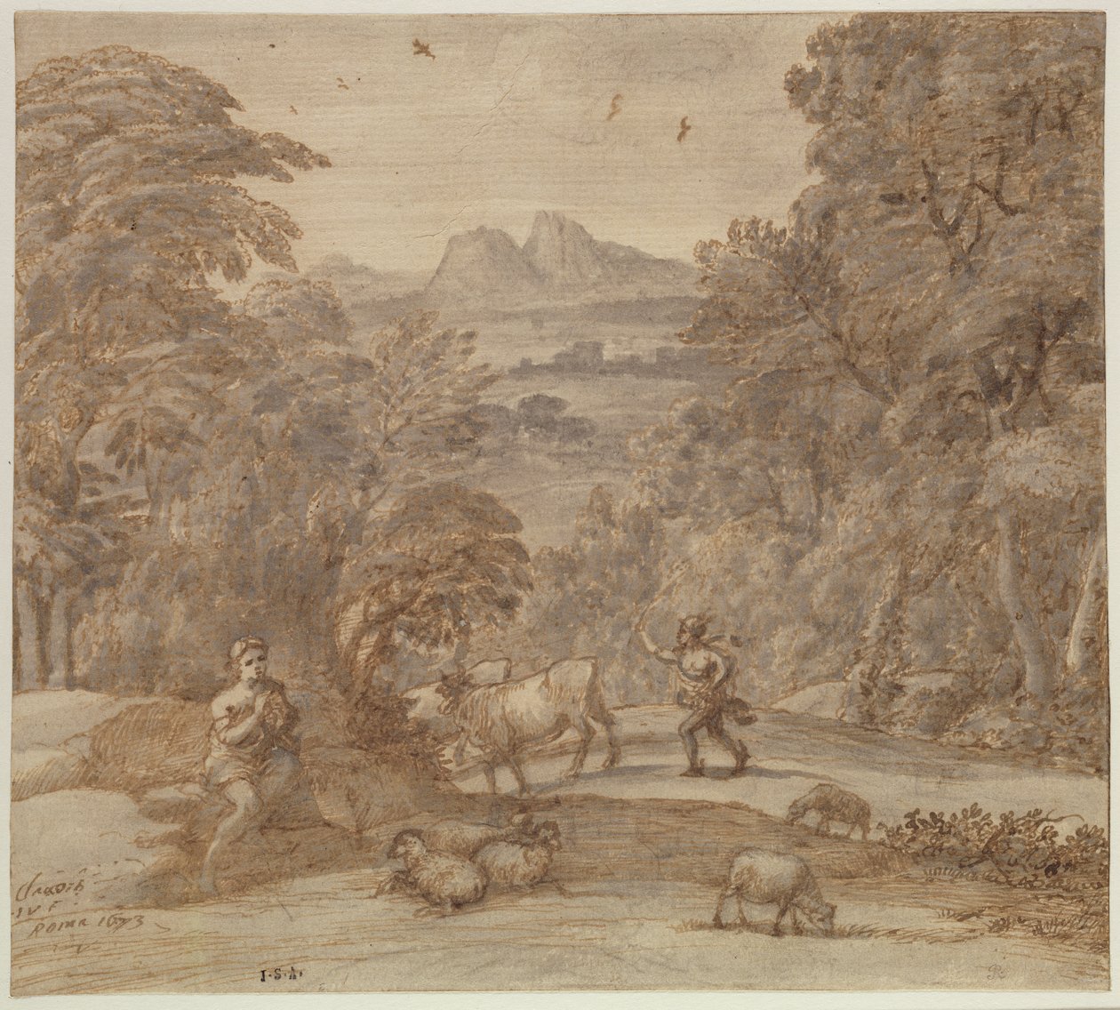 Paysage avec Mercure et Apollon comme berger - Claude Lorrain (1600-82)