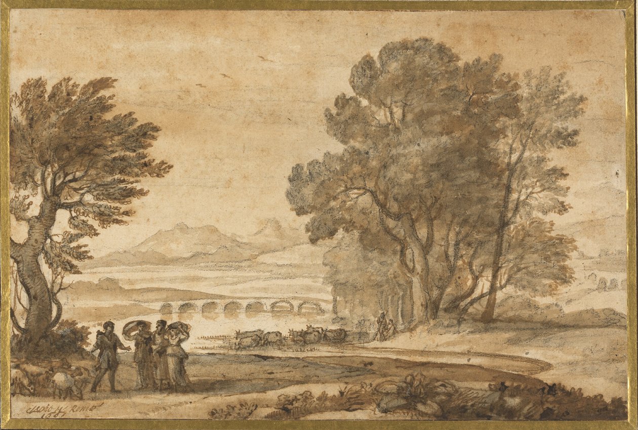 Paysage de rivière boisée avec Jacob, Laban et ses filles - Claude Lorrain