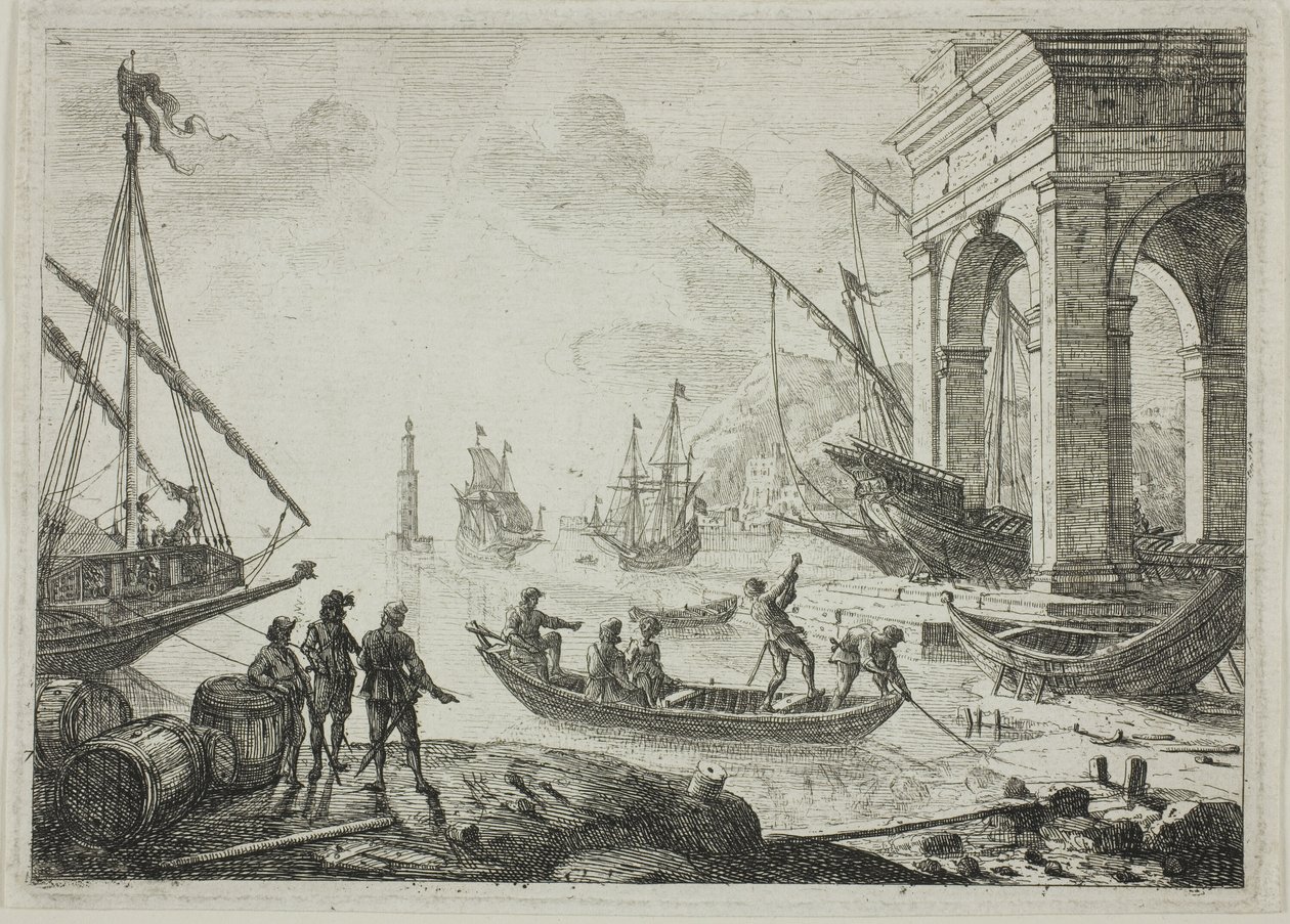 Scène de port avec un phare - Claude Lorrain