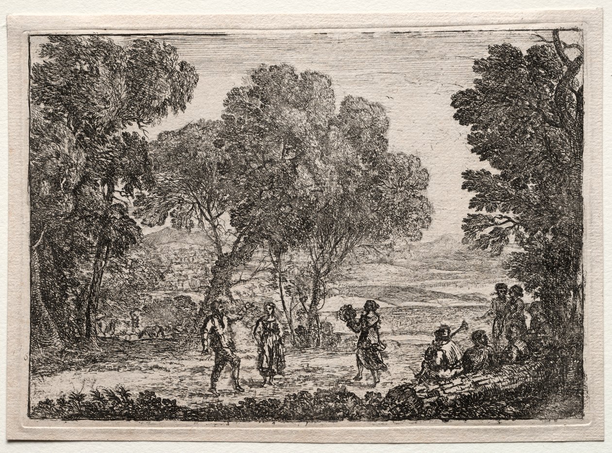 Paysage avec une danse de campagne (Petite planche) - Claude Lorrain